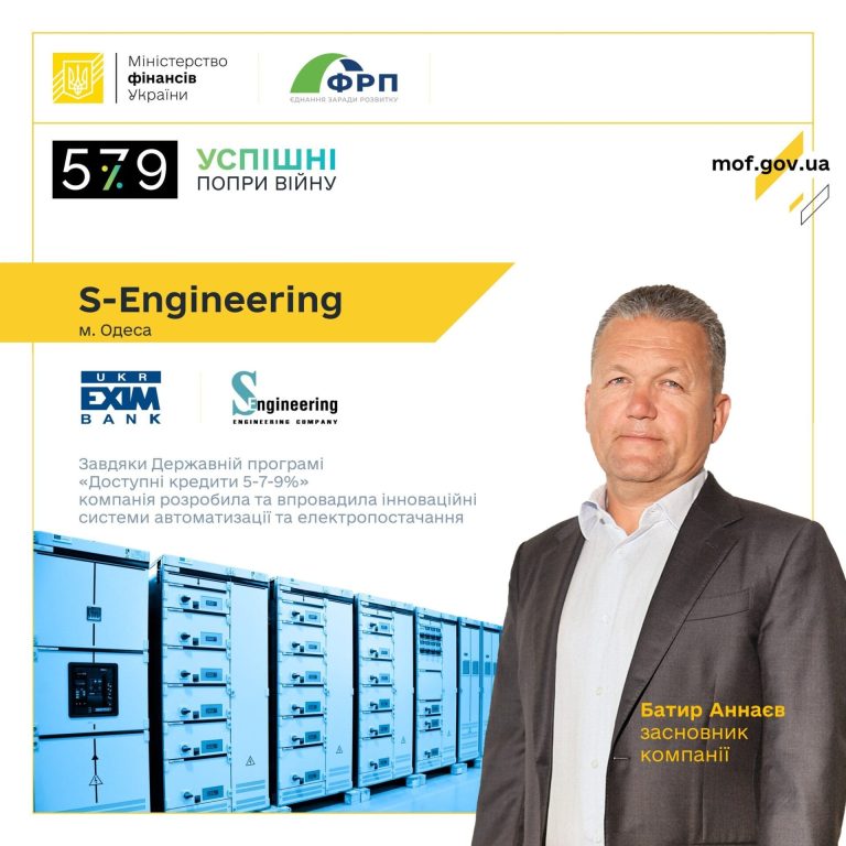 Firma S-Engineering wzięła udział w programie państwowym „Dostępne kredyty 5-7-9%” Ministerstwa Finansów Ukrainy